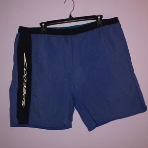 Blue & Black Speedo Swim Trunks